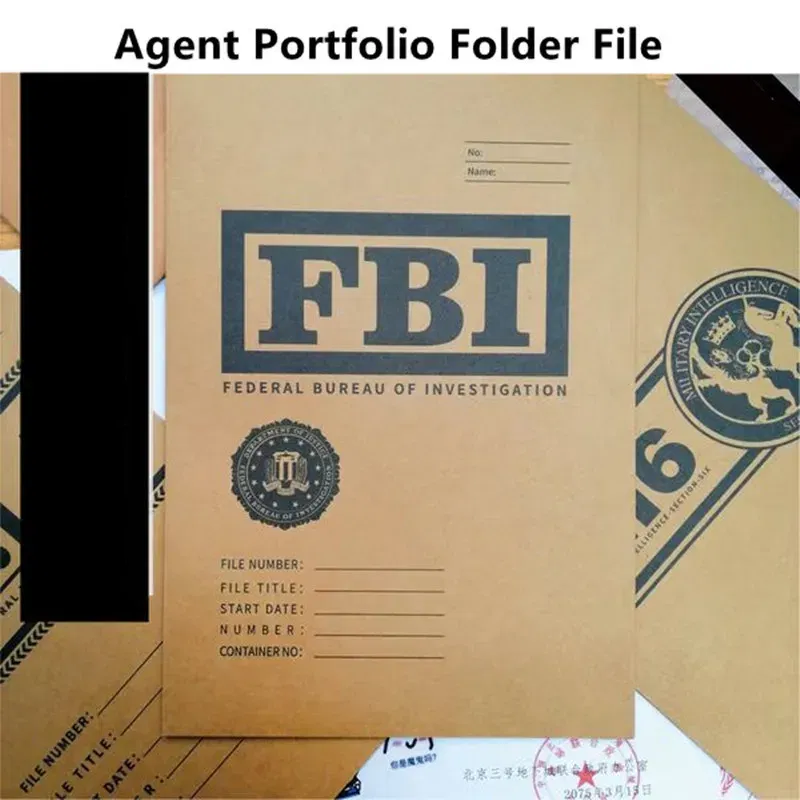 Color: Dark Grey - Agent Portfolio Folder File Archives Cosplay FBI CIA Central Intelligence MI6 British Army Movie Film Prop Set