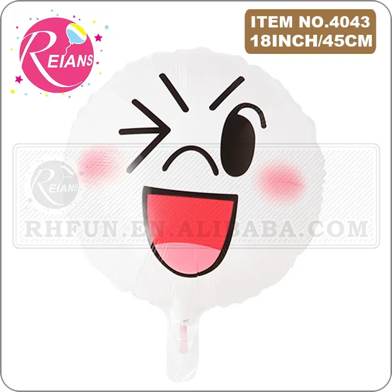Color: Fluorescence Yellow - Cartoon Animal round shape Cute Bear Friend Balloon Rabbit For Children Birthday Party Baby Shower Supplies ballon baloon globos