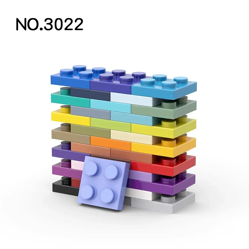 Color: Bright Green - 20Pcs  MOC Parts 3022 94148 Plate 2 x 2 Compatible Bricks DIY Assmble Building Blocks Particle Kid Puzzle Brain Toy Birthday Gif