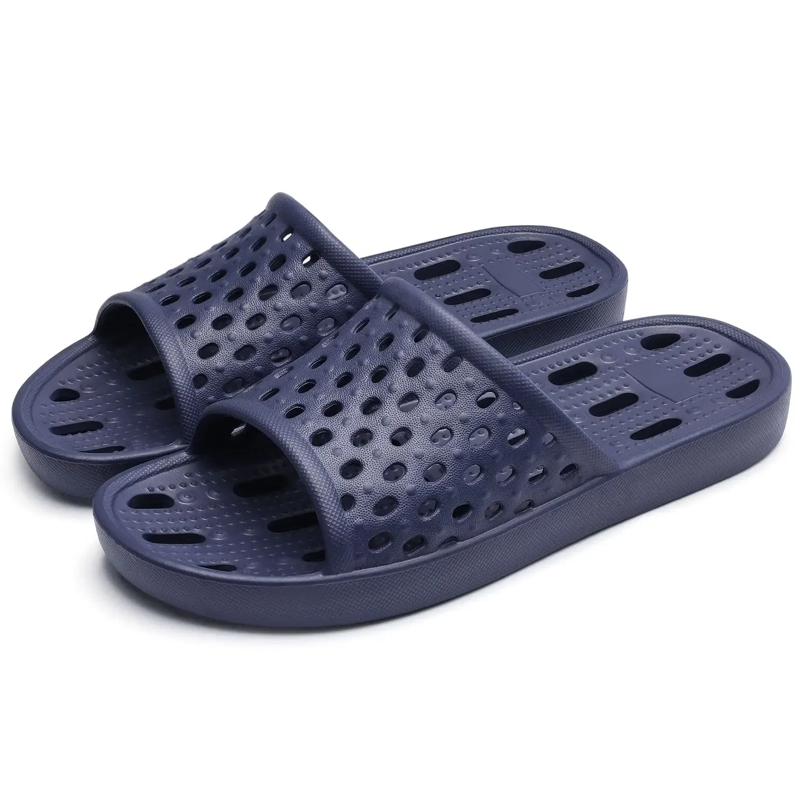 Color: Burgandy, Shoe Size: 36 - Pallene Summer New Shower Shoes For Women Quick Dry Pool Sandals With Drain Holes Bathroom Slides Lightweight EVA Home Slippers