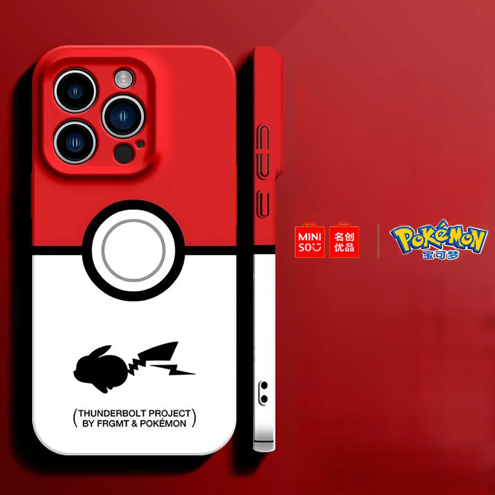 Color: Brown, Material: tpu - Miniso Pokemon Collaboration Pikachu Gengar Phone Case For iPhone 15 14 13 11 12 16 Pro Max Plus X XR Girl Silicone Phone Case