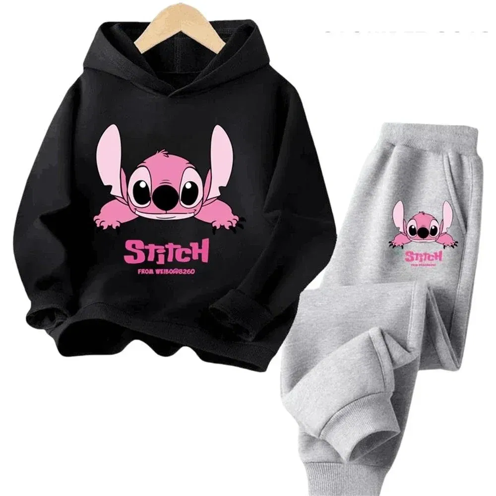 Color: SKY BLUE, Kid Size: 3T - Children Hoodies Stitch Kawaii Fashion Pullover Sweatshirt Anime Trucksuit Manga Cartoons Girls Boy Kids Autumn Casual Clothes