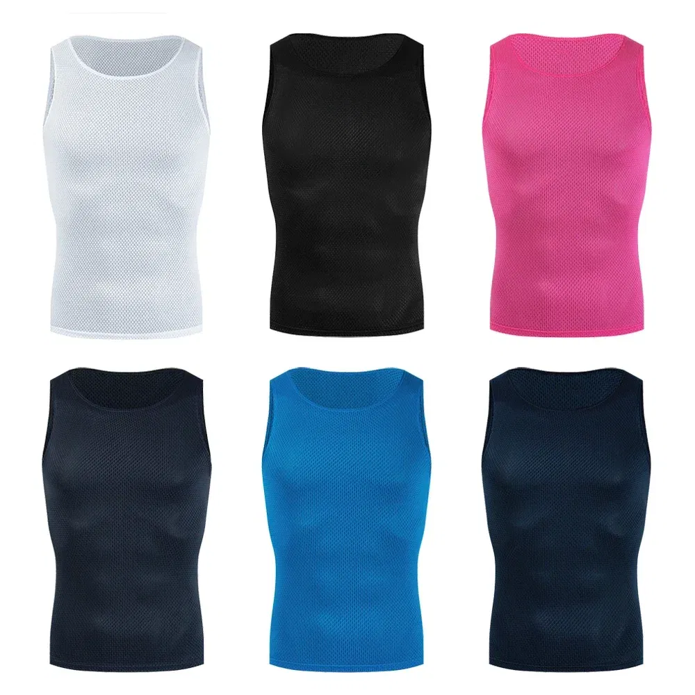 Color: Silver, Size: M - Cycling Base Layers Reflective Vest White Cycling Jersey Undershirt Quick Dry Elastici Vest Road Bike Jerseys