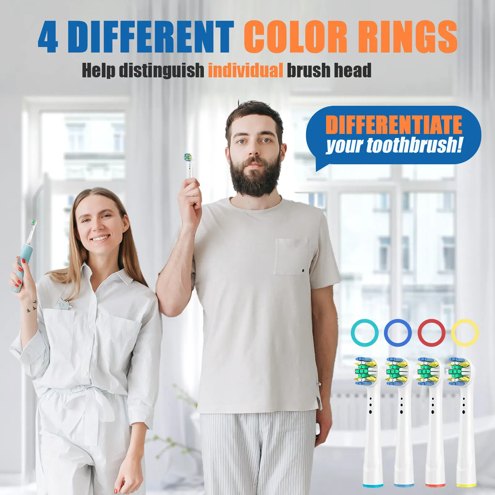 Color: Pink - Toothbrush Replacement Heads Refill for Oral B Electric Toothbrush Pro1000 Pro 3000 Pro5000 Pro7000 Vitality Floss Action
