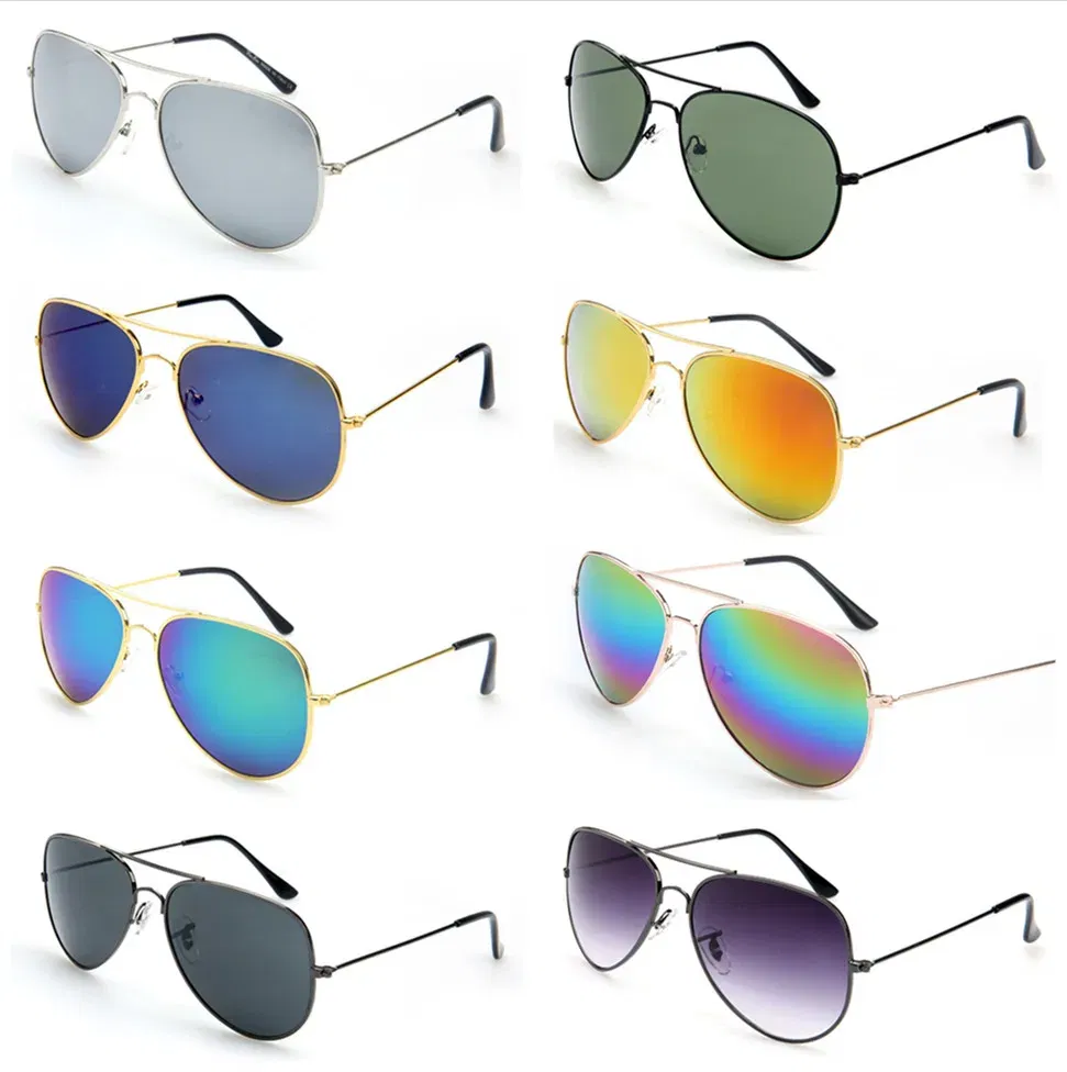 Lenses Color: Ice Blue, Frame Color: other - FOENIXSONG Fashion Sunglasses for Women Men  Pilot Round Gradient Mirror Women's Glasses Oculos Lentes Gafas De Sol