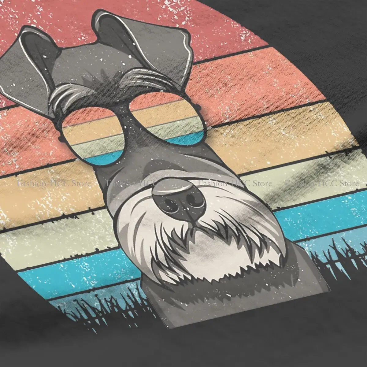 Color: WHITE, Size: M - Cool Dog Hip Hop Fashion Roar Best Schnauzer Dad Ever Newest Polyester TShirts  Female Style Tops T Shirt O Neck