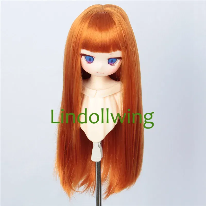 Color: green - 1/3 BJD Wig Pullip Dal DD Dollfie Doll Wig 8-9 inch Long Collection Wig