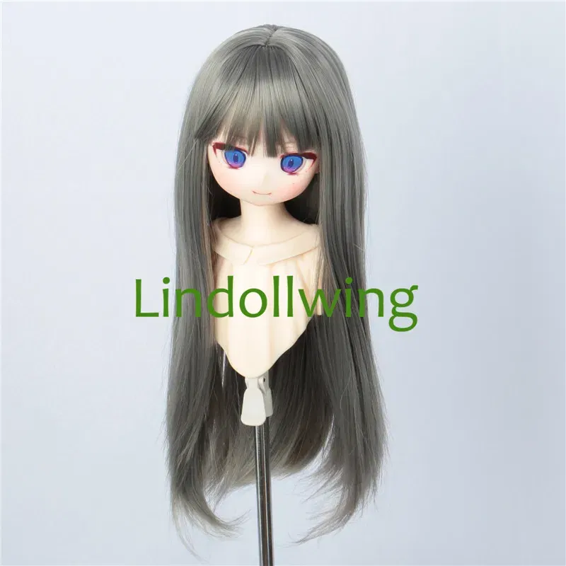 Color: green - 1/3 BJD Wig Pullip Dal DD Dollfie Doll Wig 8-9 inch Long Collection Wig