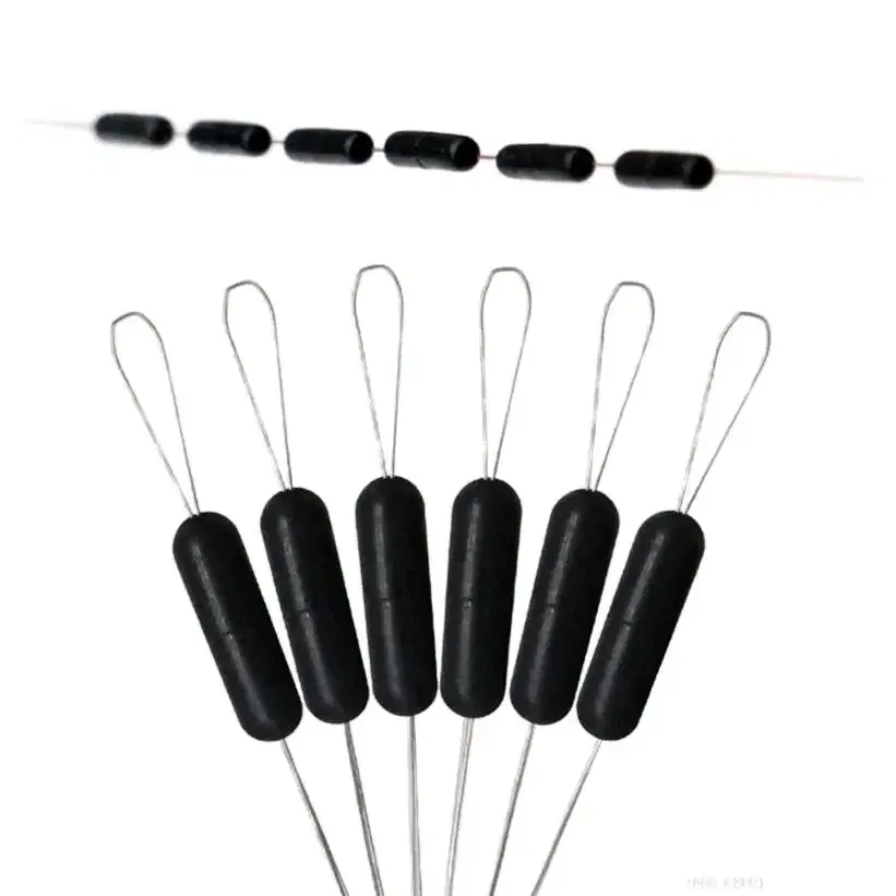 Color: Red - 10 groups (60pcs) 0.4-8.0# Fishing Line Stopper Silicone Space Bean Stopper Fishing Float Anti-Strand Fishing Bobber Float