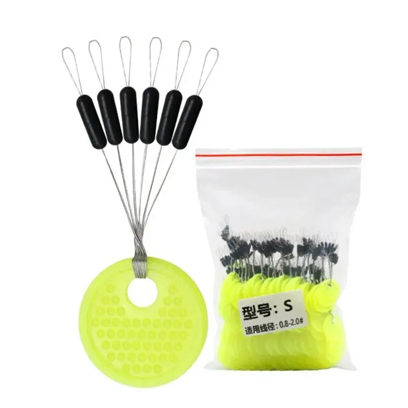 Color: Red - 10 groups (60pcs) 0.4-8.0# Fishing Line Stopper Silicone Space Bean Stopper Fishing Float Anti-Strand Fishing Bobber Float
