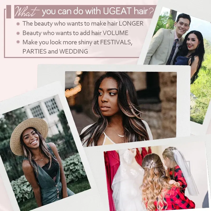 Color: Blue, Length: 14 inches, Weight Per Package: 120g/Set - [16 Colors] Ugeat Clip in Hair Extensions Human Hair 14-22" Double Weft Remy Hair Full Head Clip in Extensions for Woman 7Pcs