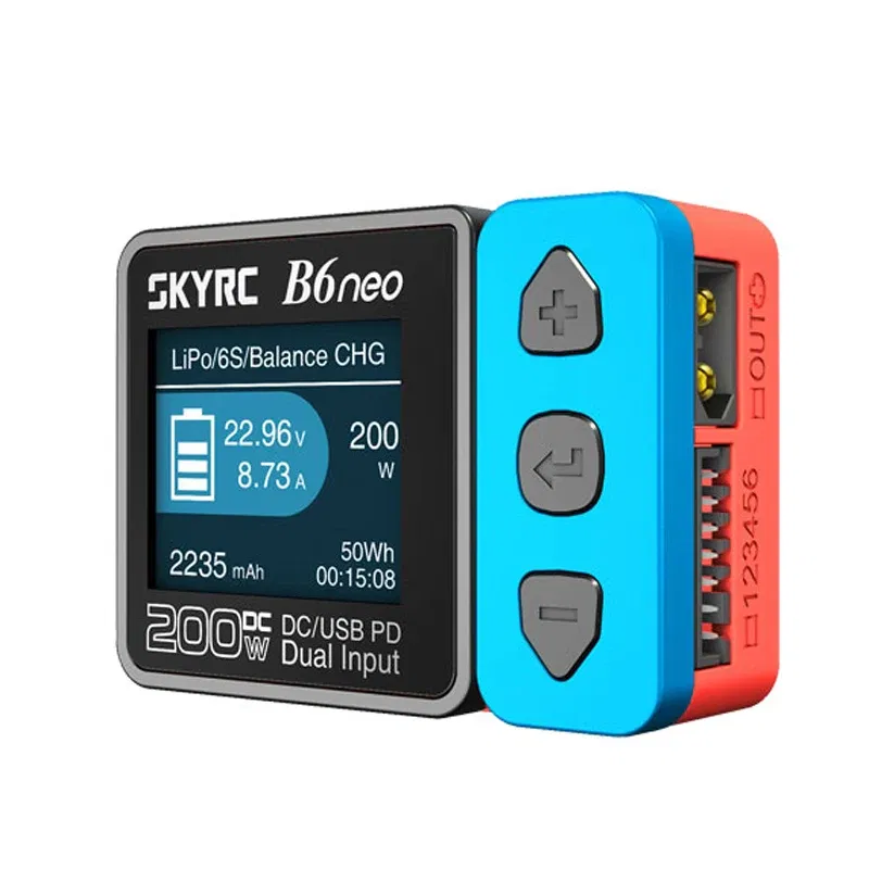 Color: Yellow - 2023  NEW SkyRC B6 Neo Smart Charger DC 200W PD 80W LiPo Battery Balance Discharger SK-100198 B6 Neo