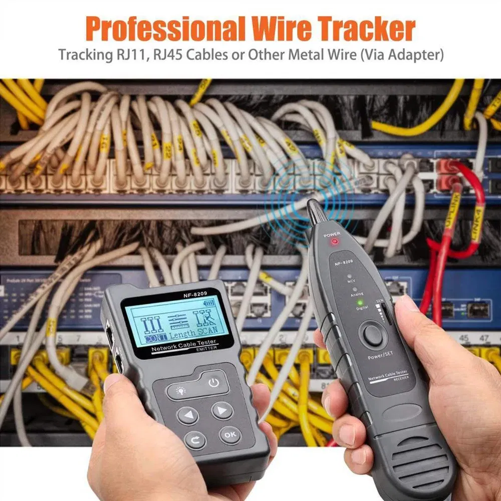 Color: Black, Ships From: CHINA - NOYAFA NF-8601W/NF-8209 Cable Tracker Lan Display Measure Tester Network Tools LCD Display Measure Length Wiremap Tester