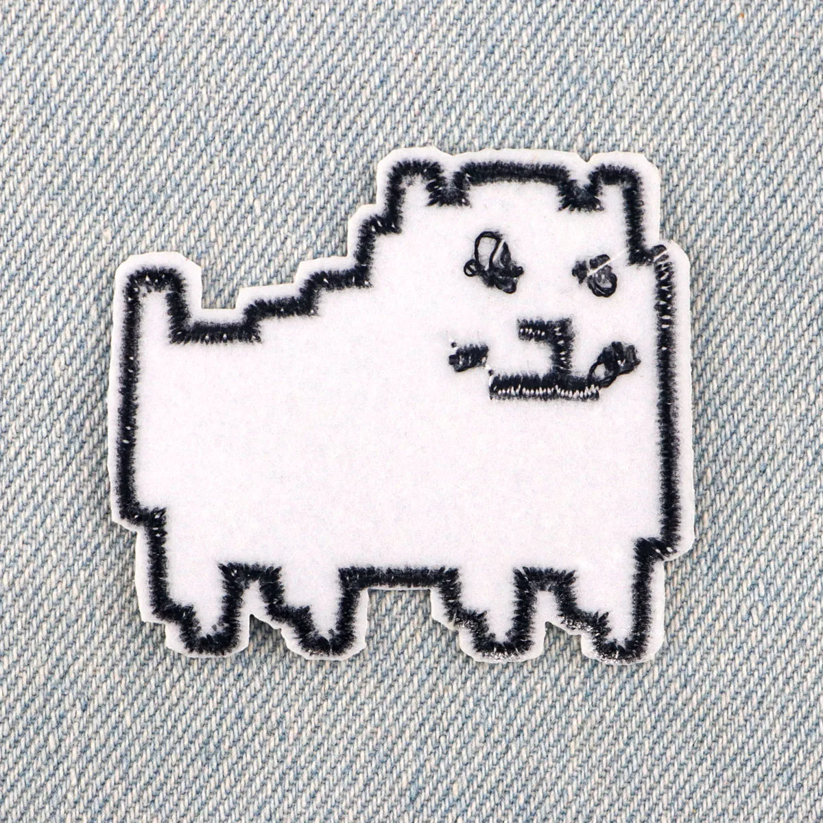 Pixel Dog Patch Cartoon Game Embroidery Patch Iron On Patches For Clothing Thermoadhesive Patches On Clothes DIY Sew Badges