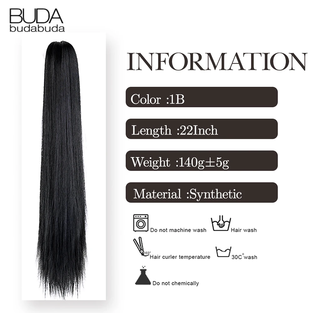 Color: P1B/30, Bulk Buy: 1pc - 22Inch Synthetic Ponytail Hair Extension Long Straight Claw Clip Ponytail Heat Resistant Natural Wave For Women Blonde Hairpiece