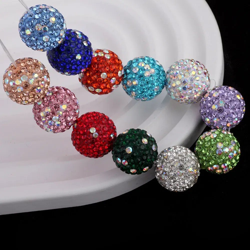 Color: WHITE, Item Diameter: 2mm - 16mm Colorful Ceramic Clay Ball Scattered Beads Diy Mobile Phone Chain Necklace Bracelet Accessories