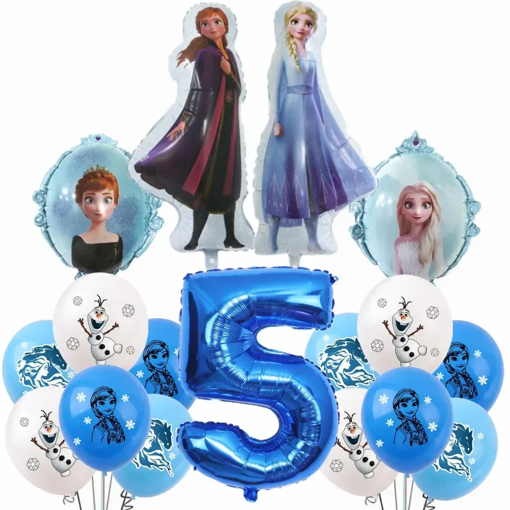 Color: Yellow, Ships From: CHINA - New Frozen Elsa Anna Party Decorations Snow Queen Theme Tableware Balloon Set Baby Shower Kids Girls Birthday Party Supplies