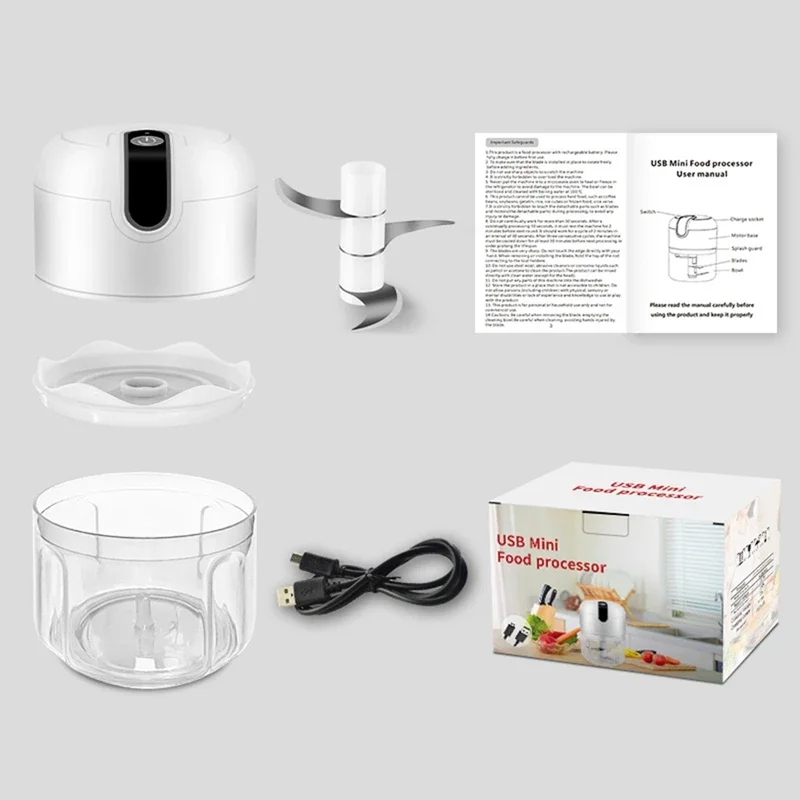 Color: WHITE, Ships From: CHINA - Multifunctional Cooking Machine Automatic Meat Grinder Baby Supplementary Food Stirring Minced Garlic Minced Meat