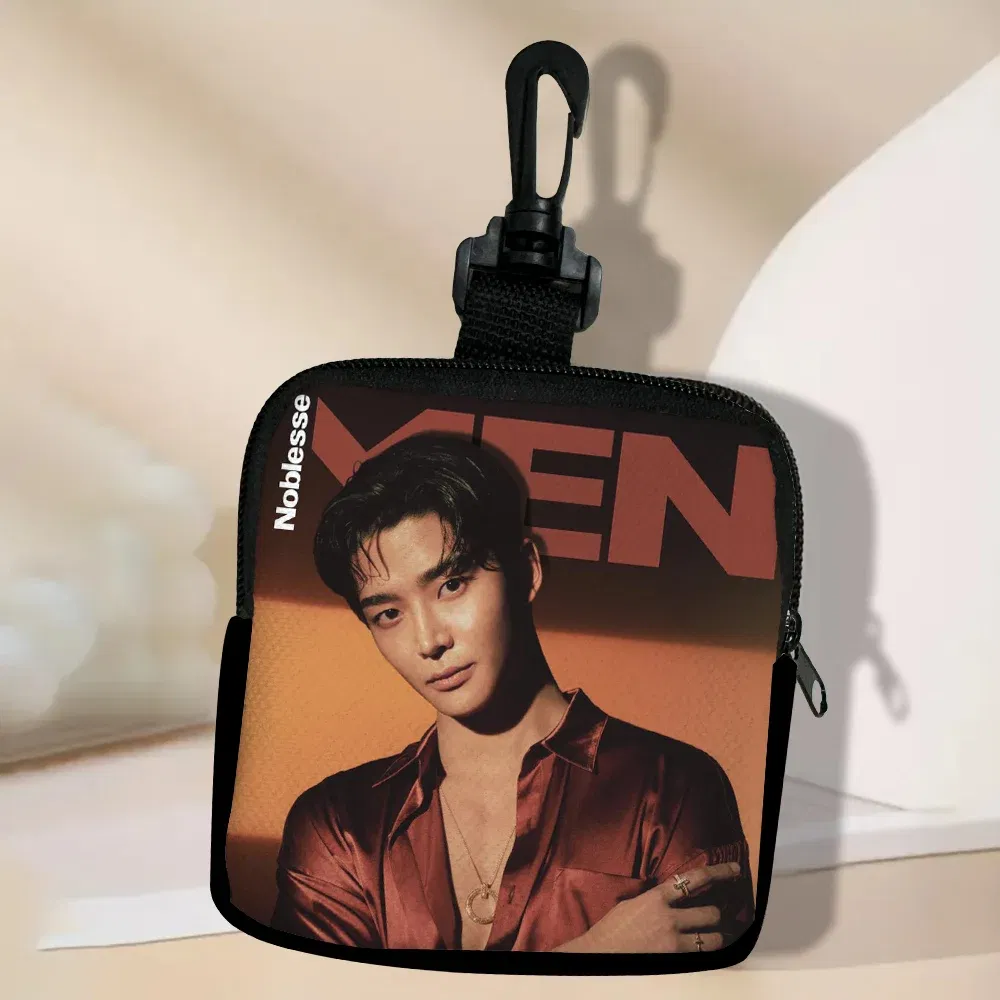 Color: Khaki - SF9 Rowoon Zipper Coin Purse Women's Simple Handbag Card Package Coin Bag  Purse Key Earphone Pouch 3.3