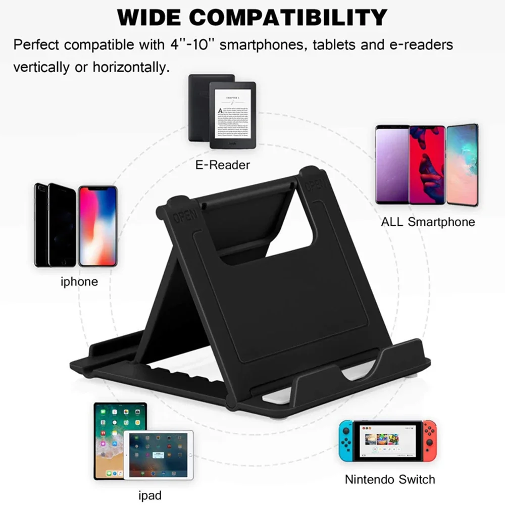 Color: Red - Table Phone Holder Bracket Desktop Stand For iPad iPhone Samsung Xiaomi Huawei Folding Universal Mobile Phone Stand