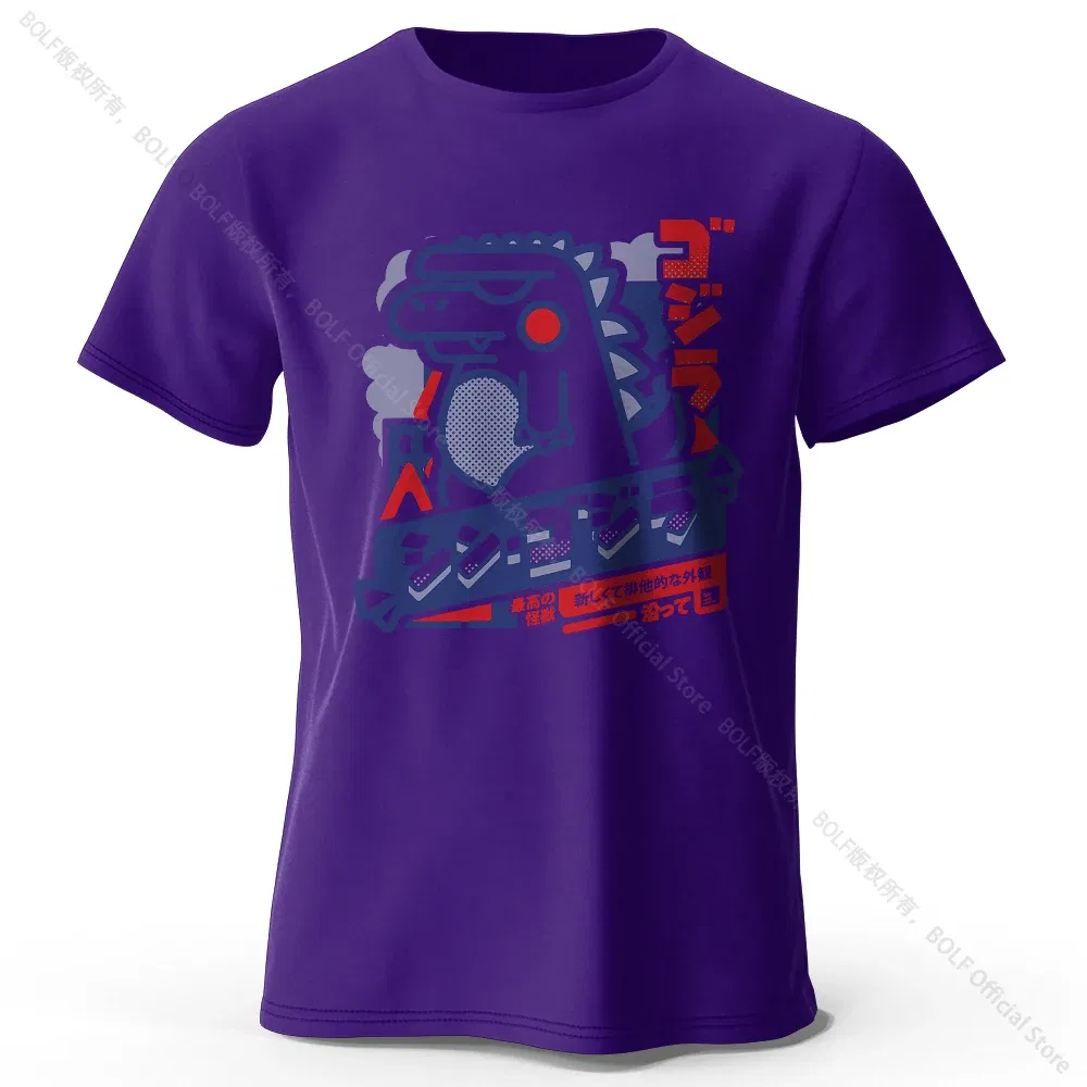 Color: PURPLE, Size: XXL - Harajuku Kawaii Animal Printed 100% Cotton T-Shirt, Lightweight Round Neck Short Sleeve Tee, Unisex Casual Wear
