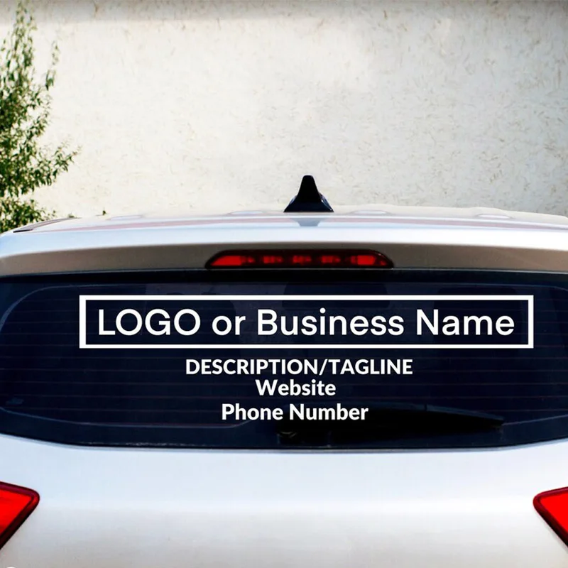 Color Name: WHITE, Size: L, Style: Style2 - custom Business Car Window Decal, Company Logo Car Sticker, Personalized Letter Stickers For Car Truck Body Van Bussiness