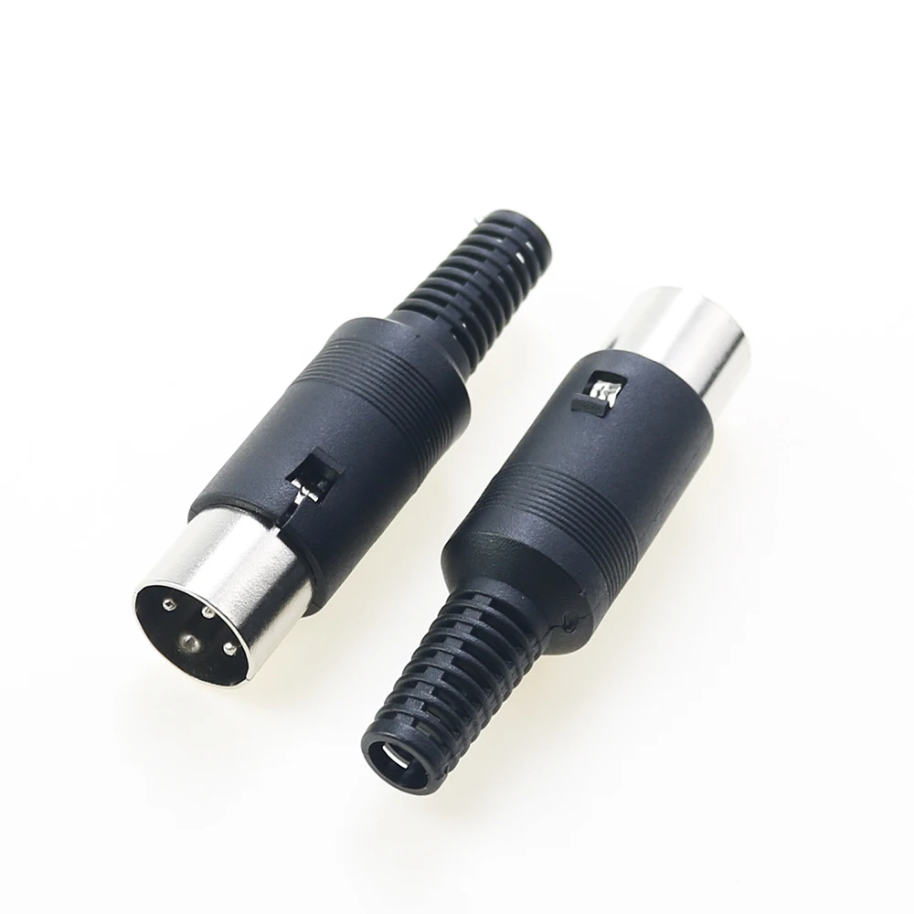 Color: WHITE - 5pcs 3P 4P 5P 6P 7P 8Pin DIN Male/Female Plug Jack with Plastic Handle Keyboard Cable Connector Adapter PS2