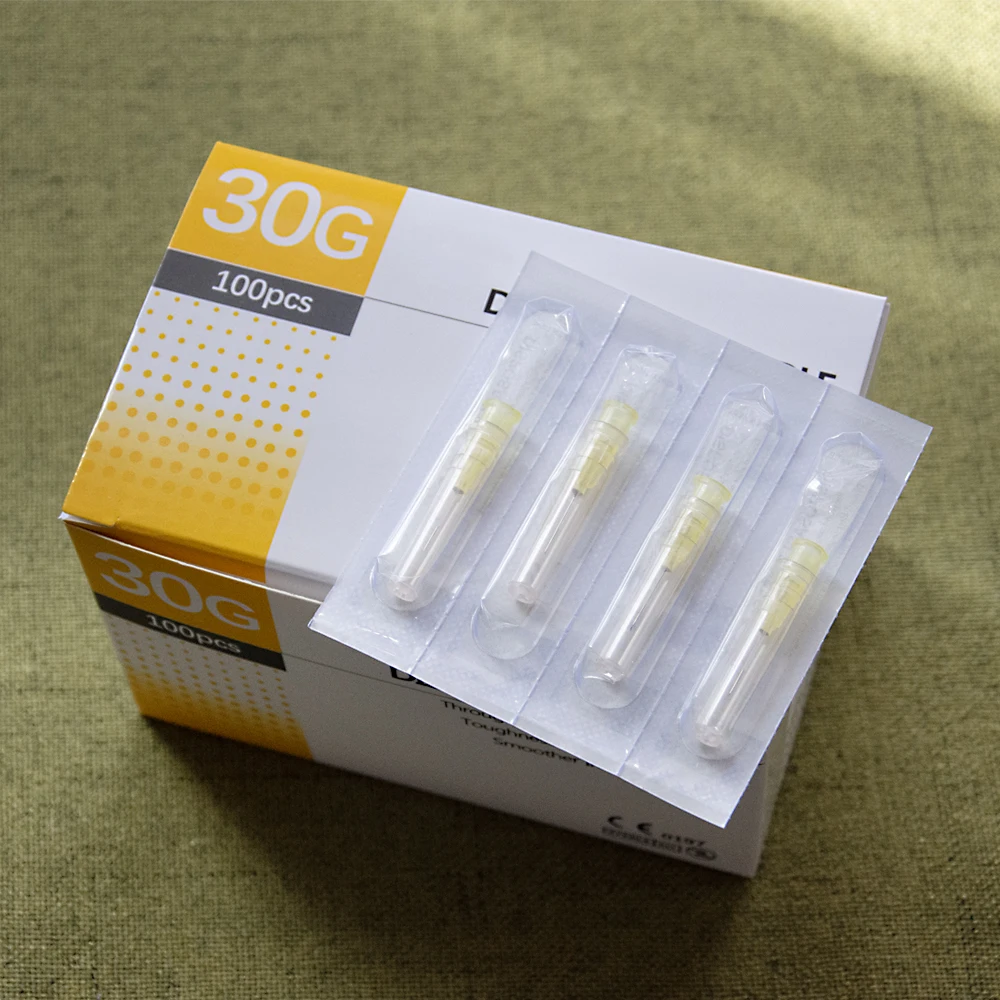Specification: 30mm - 100Pcs 25G 27G 29G 34G 33G 32G 31G 30G Painless Small Superfine Beauty Needle Disposable Injection Piercing Needles 1.5/4/6/13mm