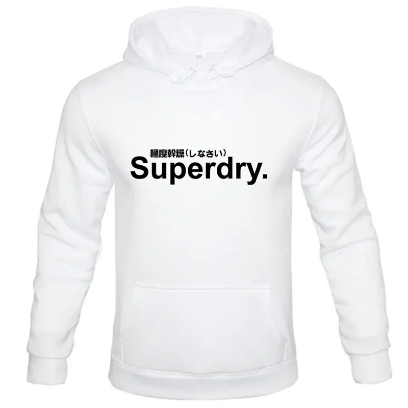 Color: Blue, Size: XL - spring autumn superdry printed Men women Hoodies Fleece Warm Mens Sweatshirt Fashion Men Fleece Warm Sweatshirt