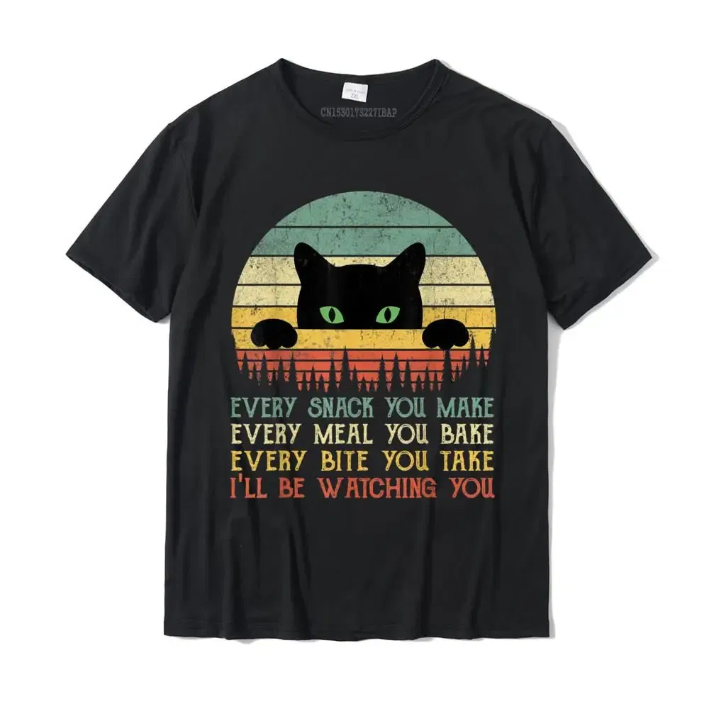 Color: WHITE, Size: M - Every Snack You Make Cat Funny Cat Mom Cat Mama Cat Dad T-Shirt Cotton T Shirts For Men Custom T Shirt Rife Printed