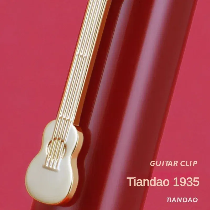 Color: Red, Nib Size: F - Jinhao 1935 TIANDAO Fountain Pen Luxury Guitar Clip F/M Sword Nib Writing Calligraphy Ink Pens Office School Supplies Stationary