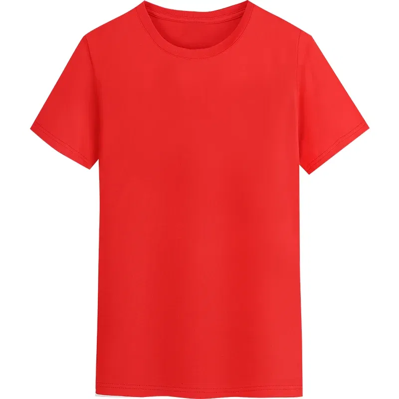 Color: Red, Size: 4XL, Ships From: CHINA - YOTEE Round Neck T-shirt Cotton Logo Customized Embroidery Personal Group Fashion T-shirt Logo Customization