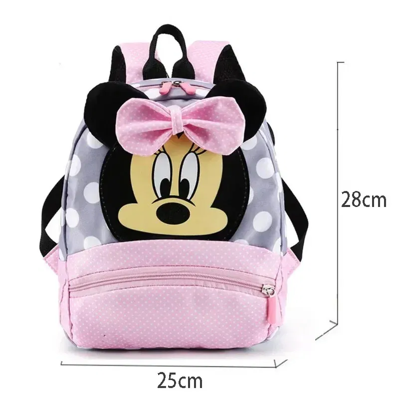 Color: Beige - Disney Cartoon Backpack For Baby Boys Girls Minnie Mickey Mouse Children Lovely Schoolbag Kindergarten Schoolbag Kids Gift