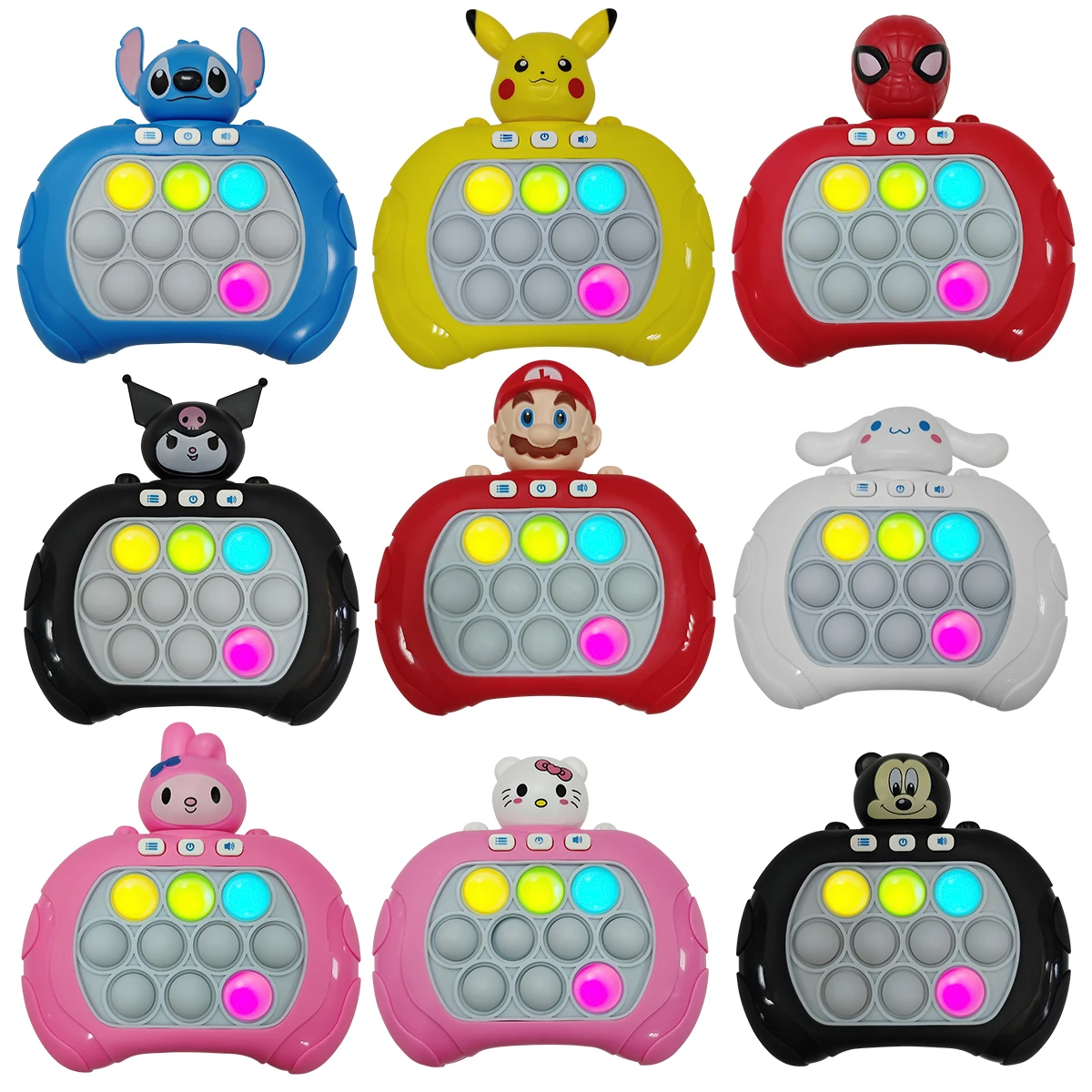 Color: Pearl Color - 2024 New Pikachu Quick Push Game Pop Up Fidget Bubble Electronic Pop it Pro Game Light AntiStress Toys For Adult Kids Gift 2024