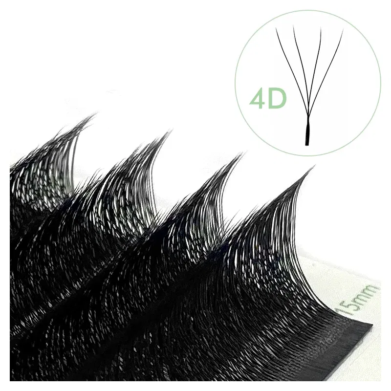 Color: Black & Silver, Curl: D, Thickness: 0.07mm, Length: 15mm - NATUHANA W-Shaped 4D 5D Volume Eyelash Extensions Premade Volume Fans W Shape Lashes Natural Soft False Eyelashes for Makeup