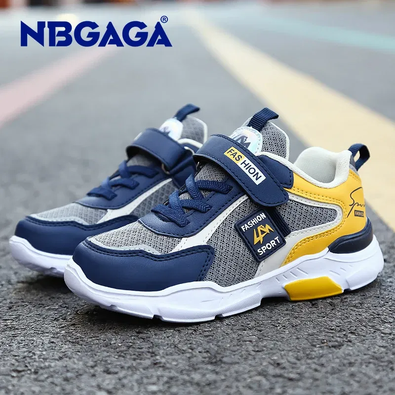 Color: Blue, Shoe Size: 29 - Children Casual Shoes for Boys Breathable Sneaker Summer Air Mesh Kids Hook&Loop Students School Shoe Size28-40
