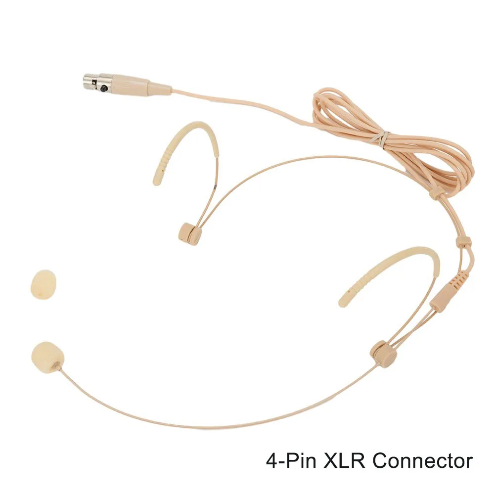 Color: Blue, Ships From: CHINA - Beige Headworn Microphone with Smooth Steel Ear Hang Perfect for Houses of Worship and Minimum Visibility Applications
