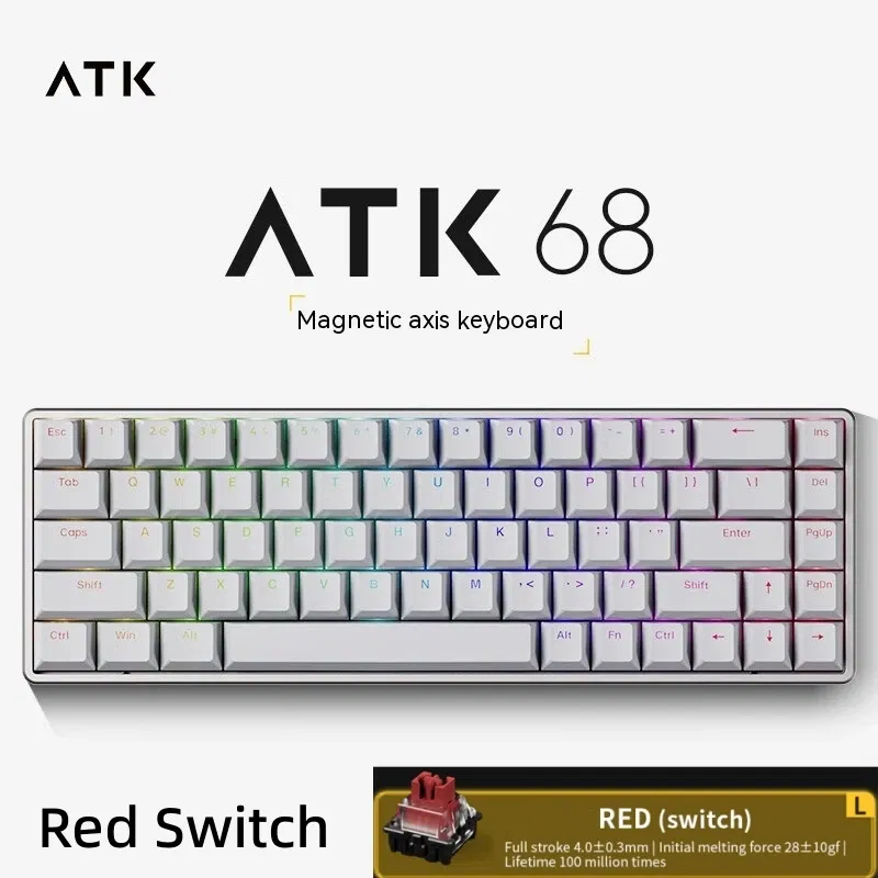 Color: BROWN, Axis Body: BLACK SWITCH, Ships From: CHINA - ATK ATK68 Keyboard Magnetic Switch Gaming Keyboard SMART SPEED X Quick Trigger Aluminum Alloy Mechanical Keyboard RGB PC Gamer