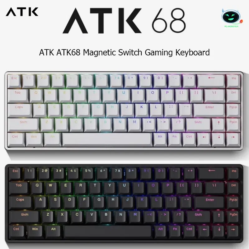 Color: BROWN, Axis Body: BLACK SWITCH, Ships From: CHINA - ATK ATK68 Keyboard Magnetic Switch Gaming Keyboard SMART SPEED X Quick Trigger Aluminum Alloy Mechanical Keyboard RGB PC Gamer