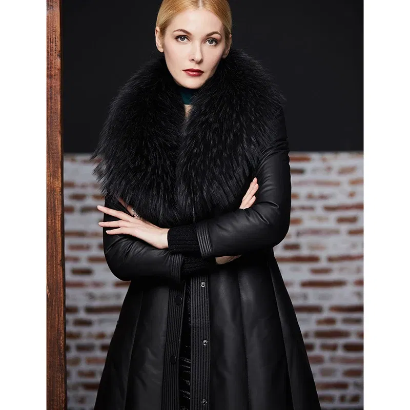Color: Yellow, Size: M - Real Raccoon Fur Scarves Woman 100% Pure Natural Raccoon Fur Collar Warm Winter Scarves Red Fox Fur Collar L#1