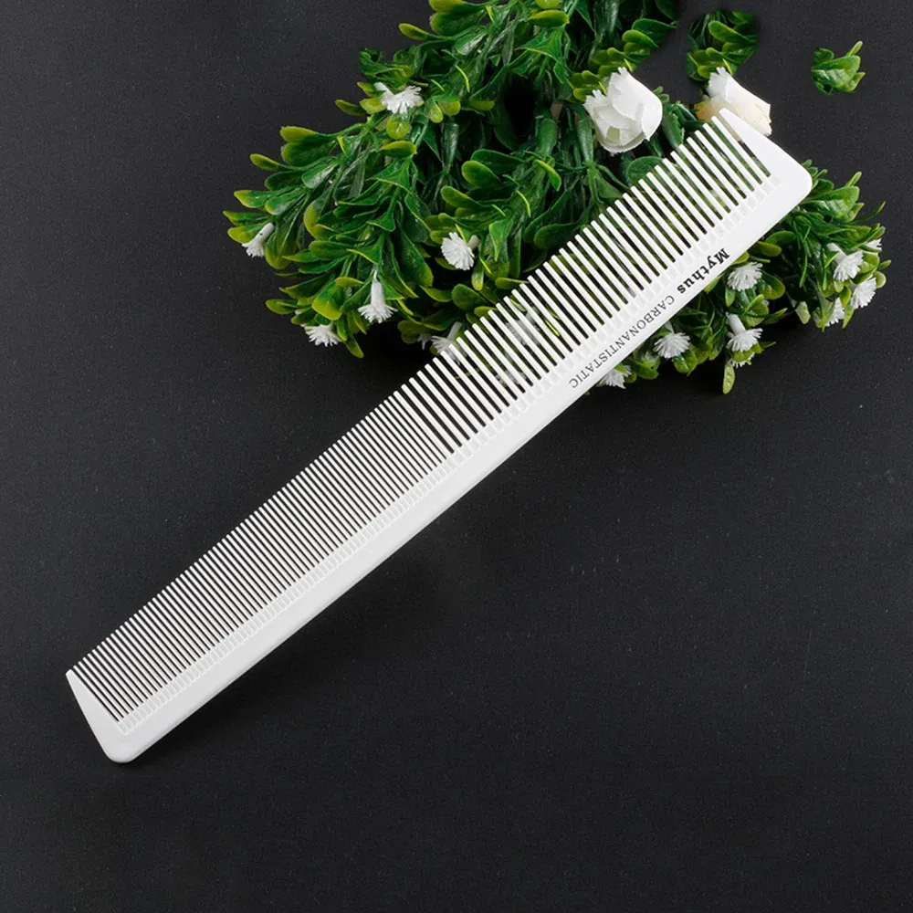 Color: Khaki - Mythus Hairdressing Carbon Comb For Haircut Barber Anti Static White Rat Tail Comb Beauty Professional Hair Styling Tools Comb