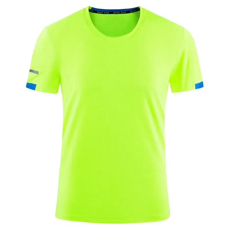 Color: army green, Size: XXL, Ships From: CN - Men's t-shirt quick-drying sports top, custom logo running T-shirt, trainer fitness shirt