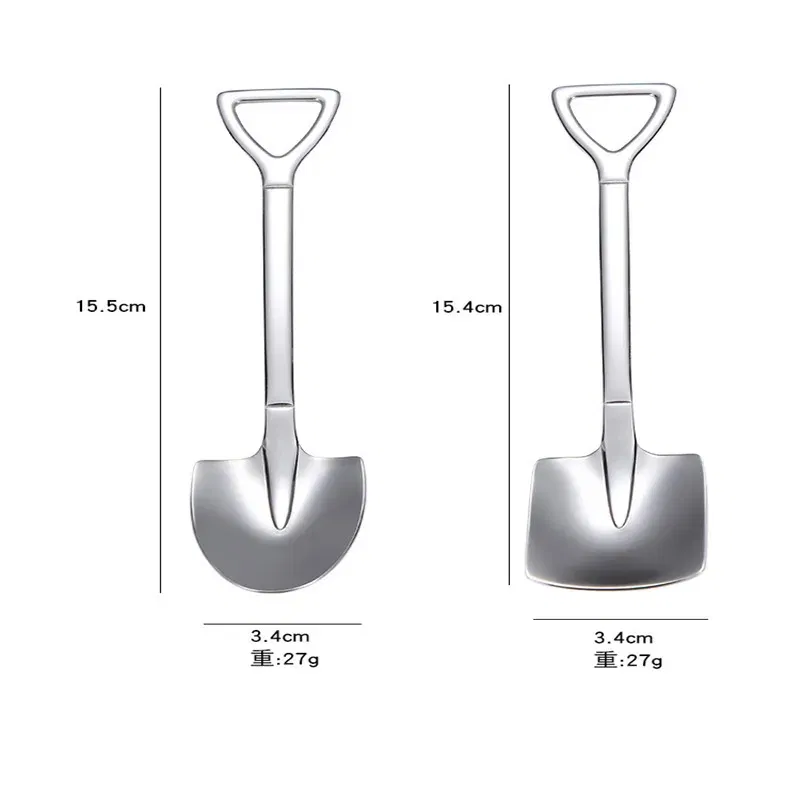 Color: light yellow, Ships From: CHINA - 2021 stainless steel spade spoon coffee stirring spoon eating watermelon dessert ice cream fruit salad spoon teaspoon