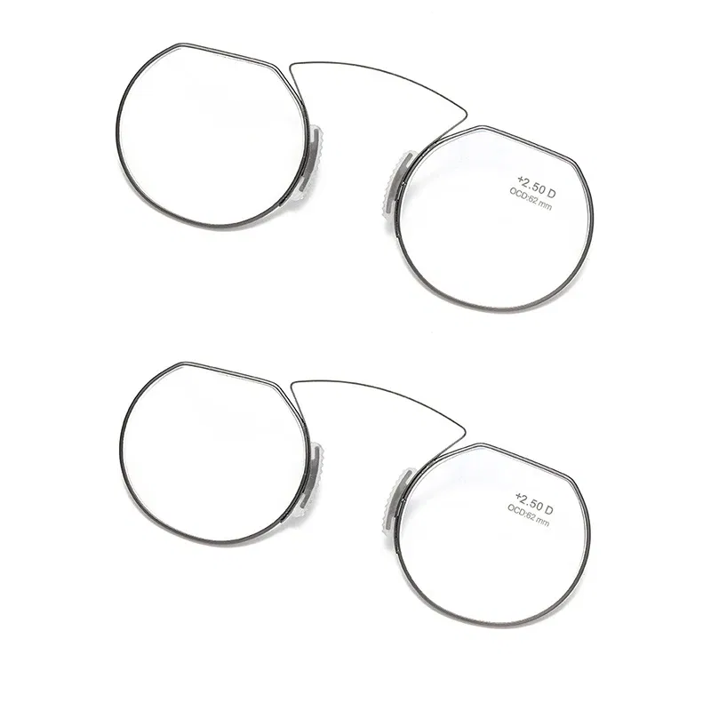 Frame Color: green, Eye Prescription: +250 - Women Clip Nose Reading Glasses Anti Blue Light Presbyopic Glasses Men Portable Men's Eyeglasses Anti-Lost Legless Bezel + Case