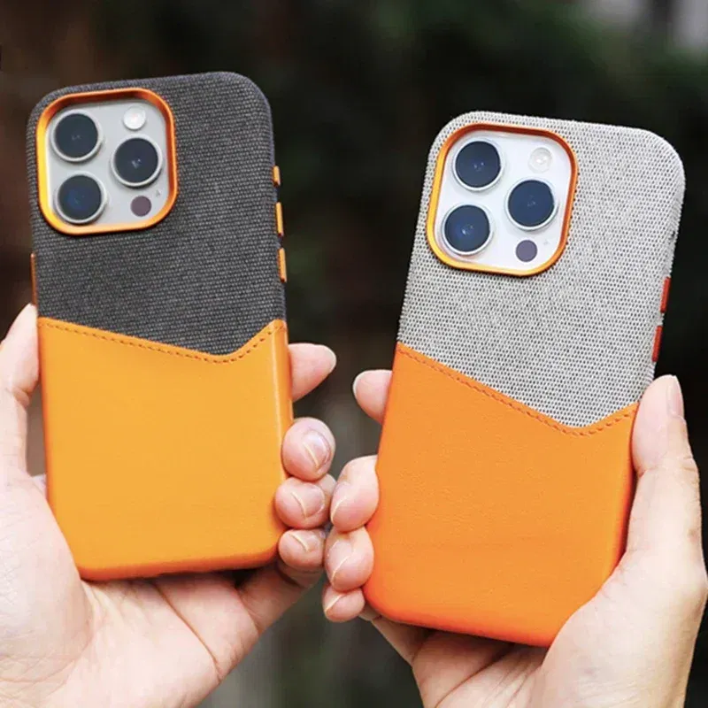 Color: Brown, Material: Plastic - Card Holder MagSafe Leather Phone Case For iPhone 14 16 Pro Max 13 15 Pro 12 Pocket Wireless Charging Alloy Lens Hit Color Cover
