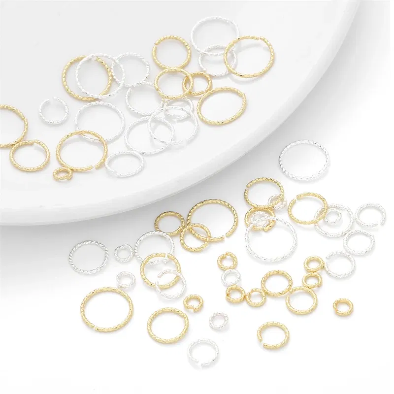 Color: WHITE, Ships From: CHINA - 20pcs 4/6/8/10mm Silver/14K Gold Plated Brass Jump Rings Open Loops for Bracelet Necklace Earring DIY Jewelry Making Findings