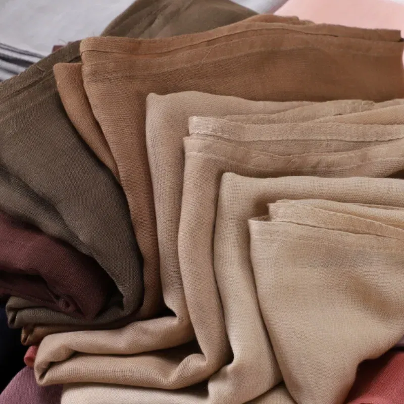 Color: Orange - Women Big Size Plain Solid Cotton Rayon Hijab Scarf Lady High Quality Wraps and Shawls Musulman Headband Islamic Turban 180*95Cm