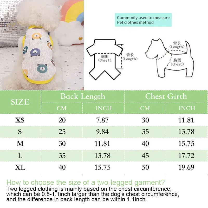 Color: Green, Size: L - Summer Dog Vest Ultra Thin Breathable Mesh Cloth Pet T-shirt for Small Dogs Cute Cartoon Print Puppy Cat Cheap Clothes Costumes