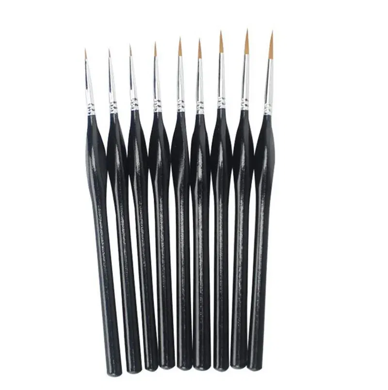 Color: green - 1pcs Soft Wolf Fur Paint Brushes Hook Line Pen Watercolor Painting Acrylic Watercolor Brush Art Supplies for Painting