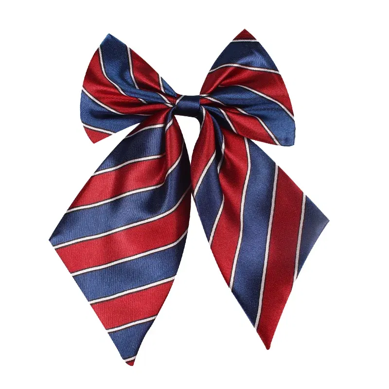 Color: GRAY - Striped Ladies Bowtie Classic Shirts Bow Tie For Women Business Wedding Bowknot Plaid Bow Ties Butterfly Girls Suits Bowties